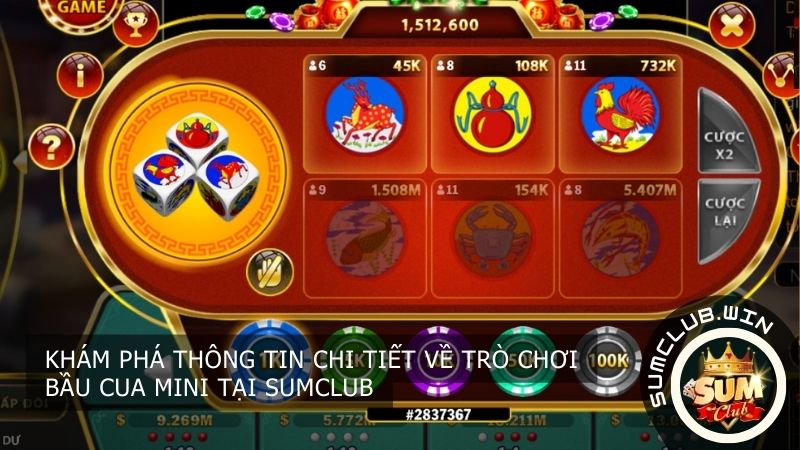 Khám phá trò chơi Bầu Cua Mini tại SUMCLUB chi tiết
